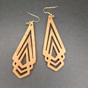 Copper colored abstract earring geometric shape jewelry